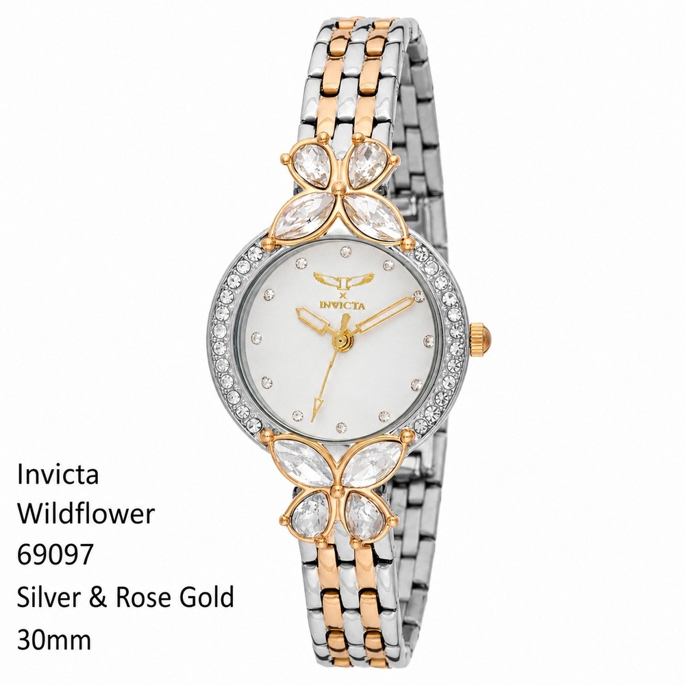 NEW Invicta Wildflower I Invicta Women's Watch 30mm Silver Rose Gold 69097 #0460